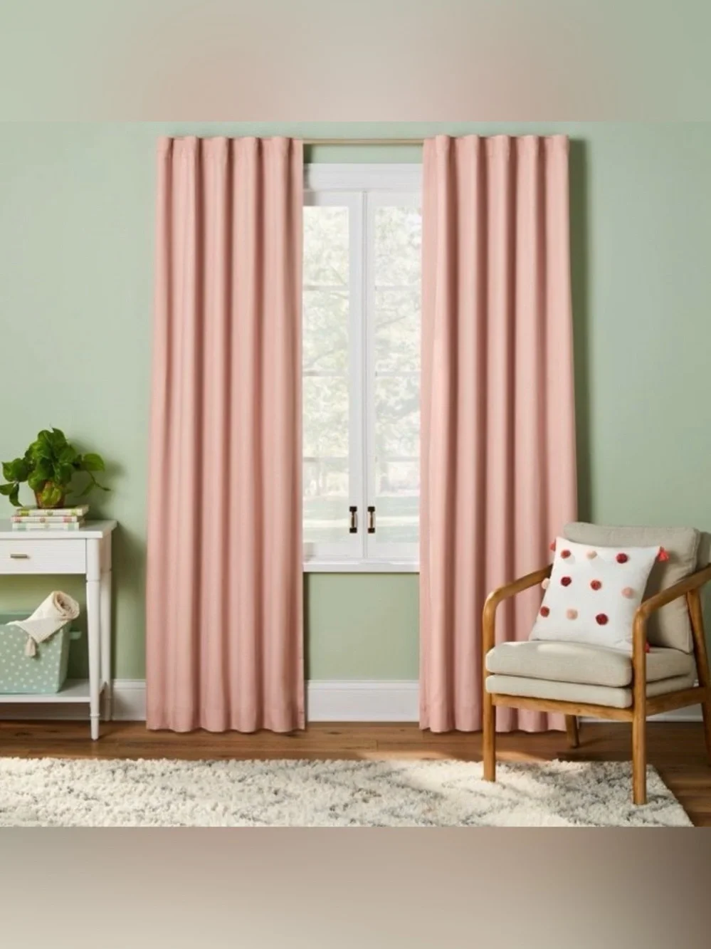 42”W x 84” L Twill Solid Kids  Pink Blackout Curtain Panel - Pillowfort